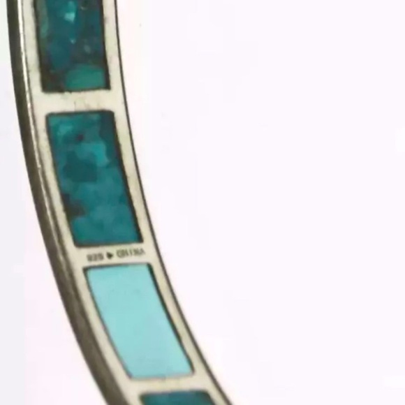 Silpada RARE Vintage Sterling
Silver Turquoise High Seas Inlay
Bangle Bracelet - Picture 9 of 10